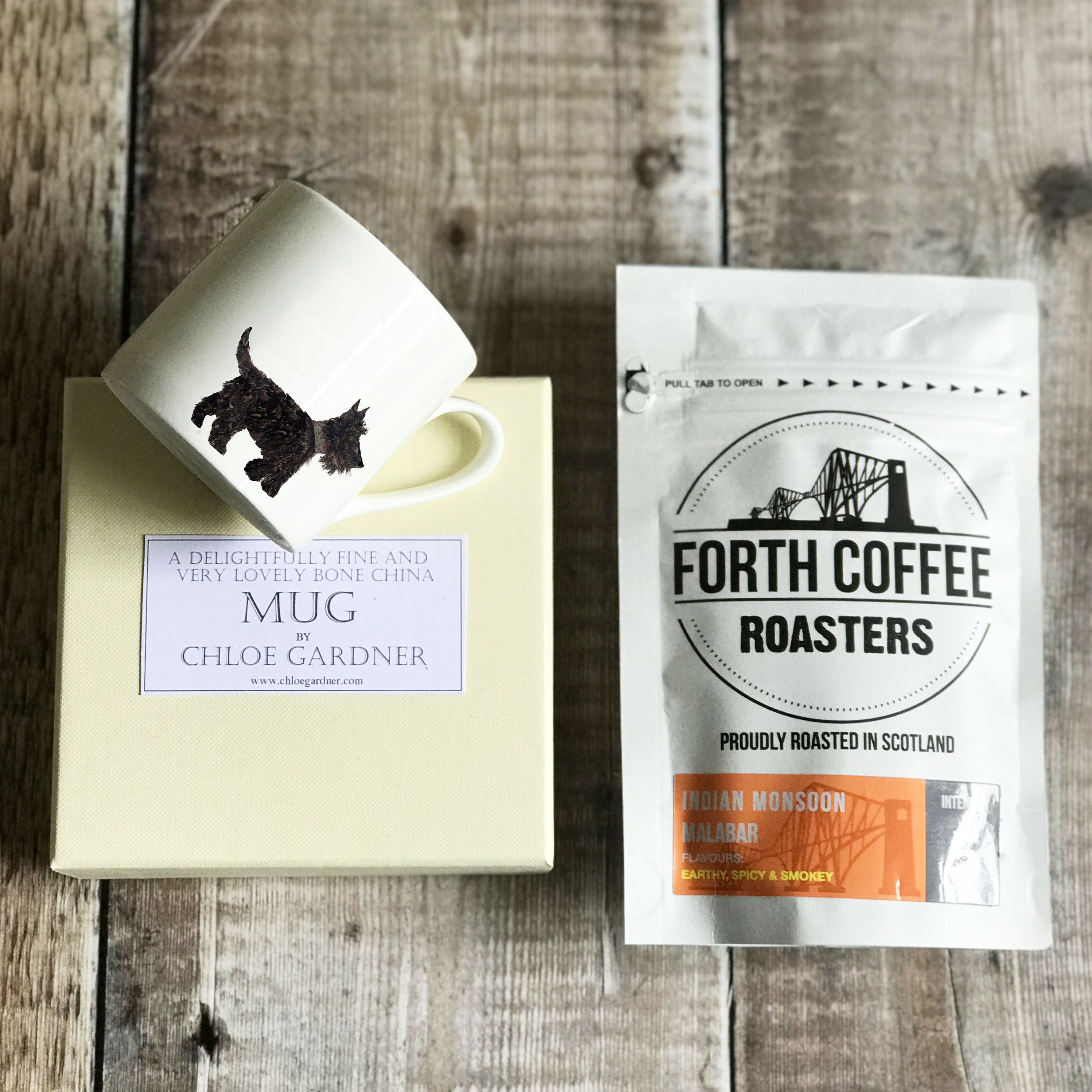 coffee gift set 1 espresso Scottie dog