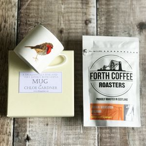 Coffee Gift Set - Robin Espresso Mug (with Coffee)