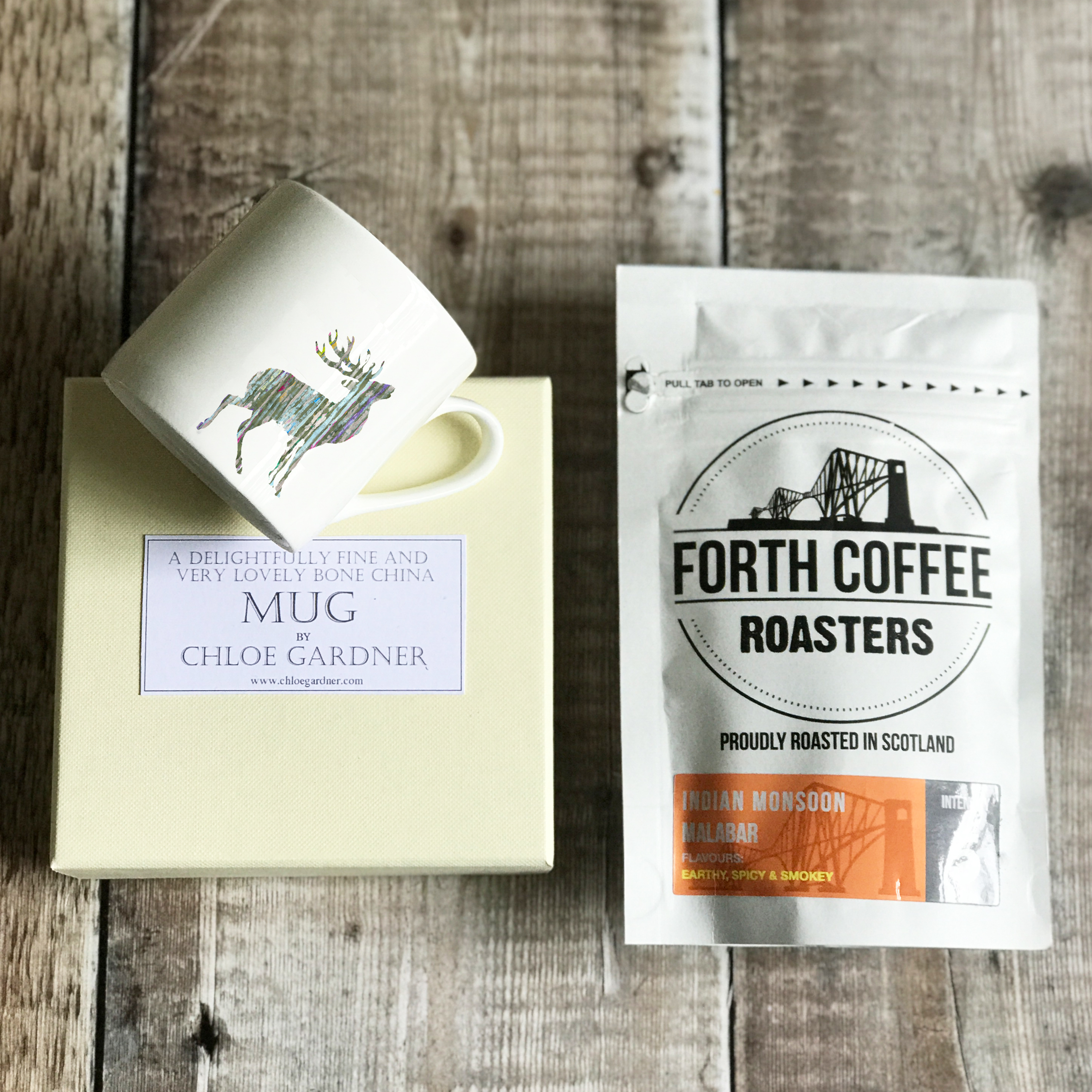 Coffee Gift Set - Stag Espresso Mug (with Coffee)