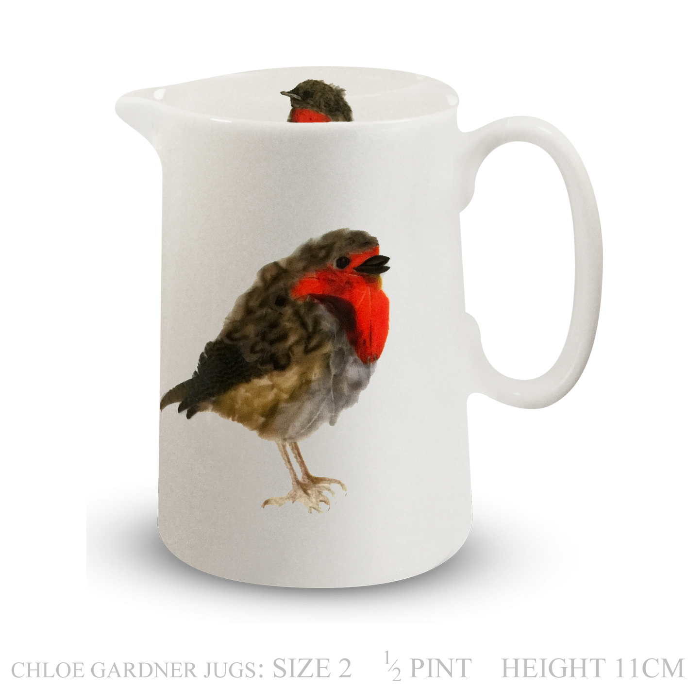 PRE ORDER FOR AUGUST - Jug – Half Pint –ROBIN Design