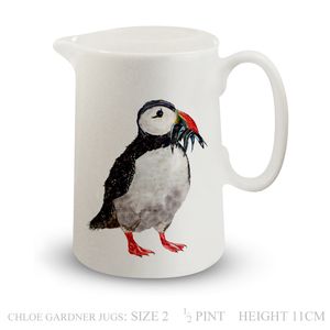 Jug – Half Pint – PUFFIN WITH FISH Design