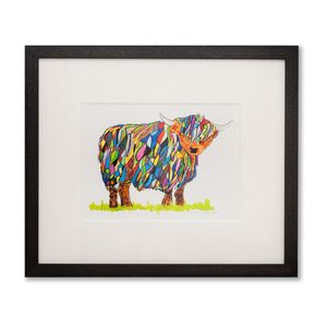 Order a Bright Multi-coloured Highland Cow Print - various sizes