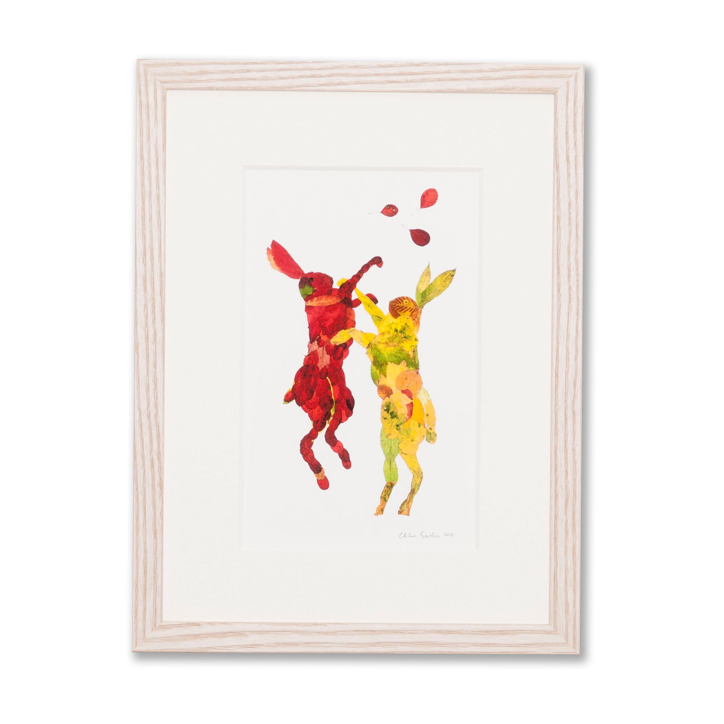 print leaf hares natural frame product image