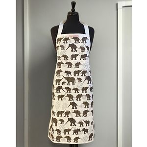 APRON - Elephants on White