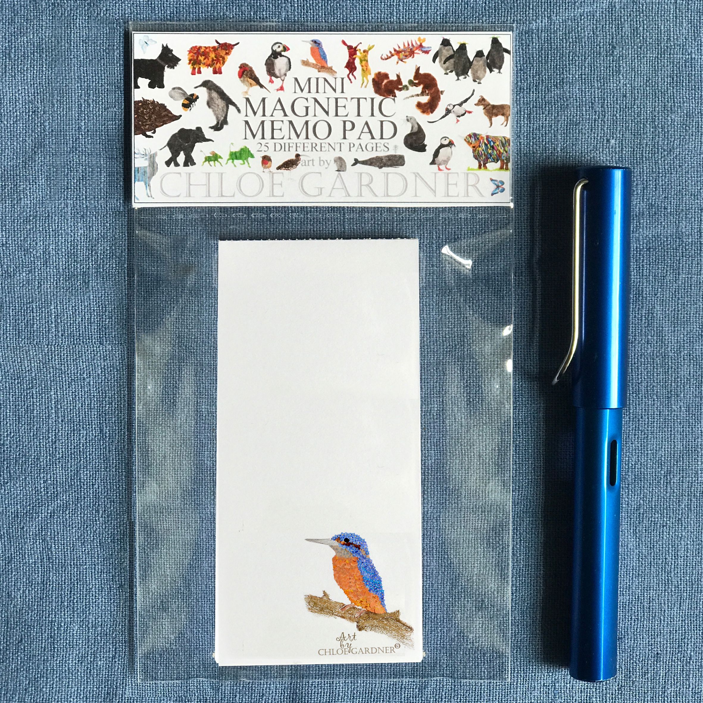 Magnetic Memo Pad- Top sheet kingfisher Design
