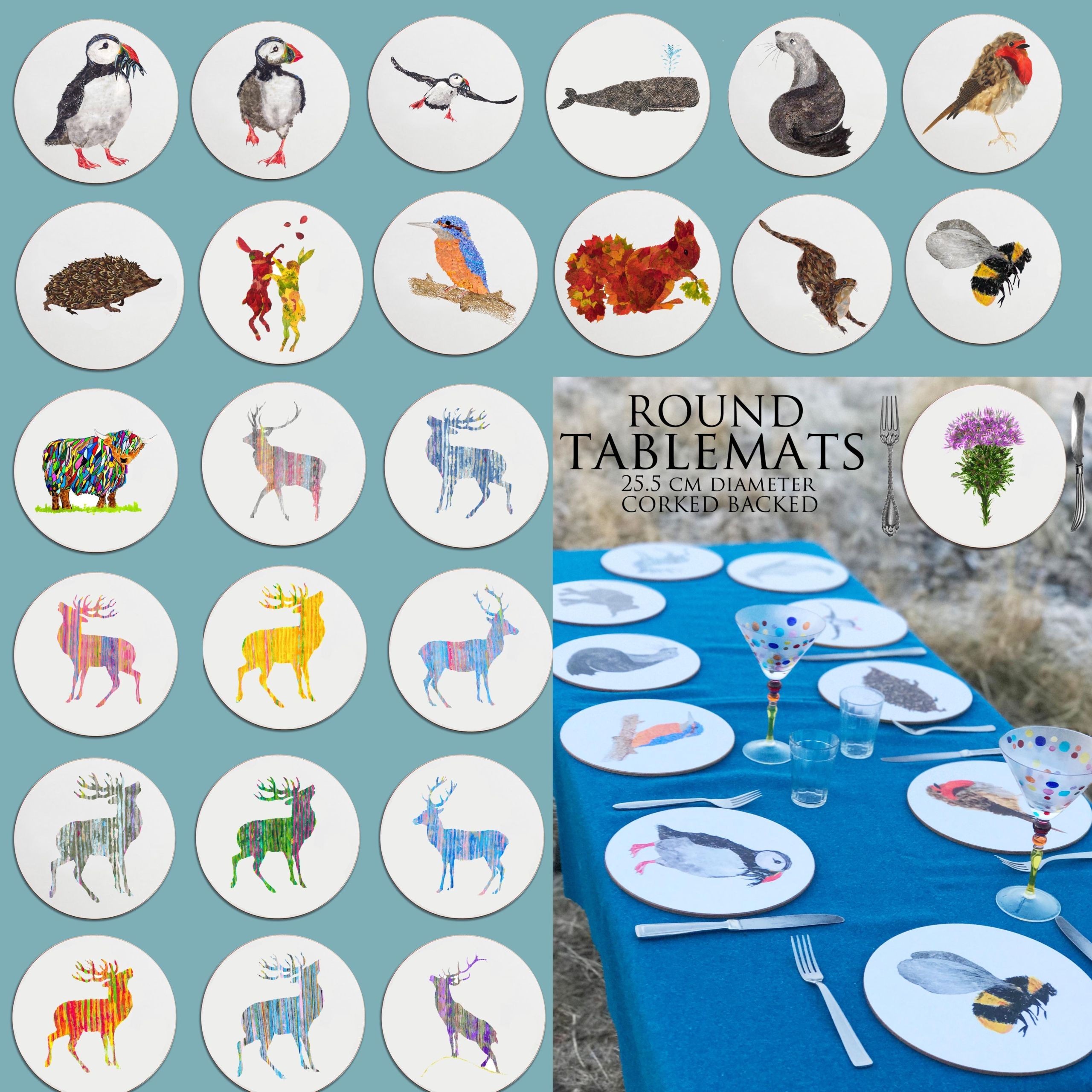 1MB page round tablemats