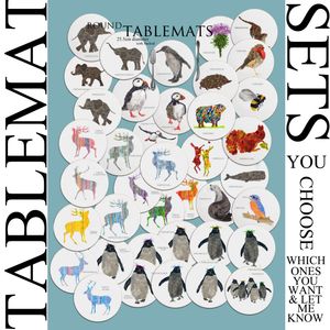 ROUND TABLEMATS - Set of 5 -  Your choice of designs