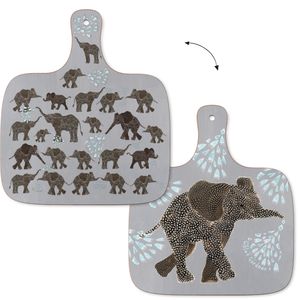 CHOPPING BOARD - MEDIUM - Elephant on Grey
