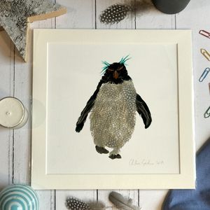 Mini Print - Square in a mount and bag for 12 inch frame - Single rockhopper with mad turquoise hair (Avail:2 04/26)
