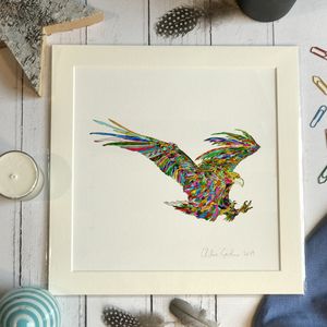 Unframed Print - Square in a mount and bag for 12 inch frame - EAGLE  (Avail:0 04/26)