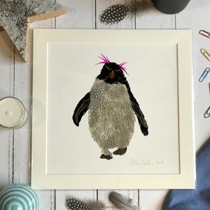 Mini Print - Square in a mount and bag for 12 inch frame - Single rockhopper with mad pink hair  (Avail:3 04/26)