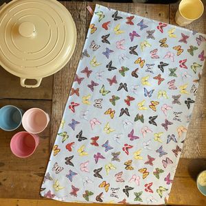 TEA TOWEL IN A GIFT BAG - Butterflies on Blue