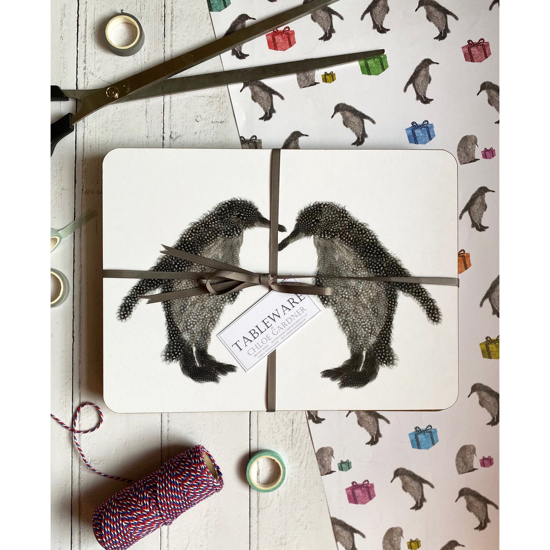 penguin oblong mats tied up