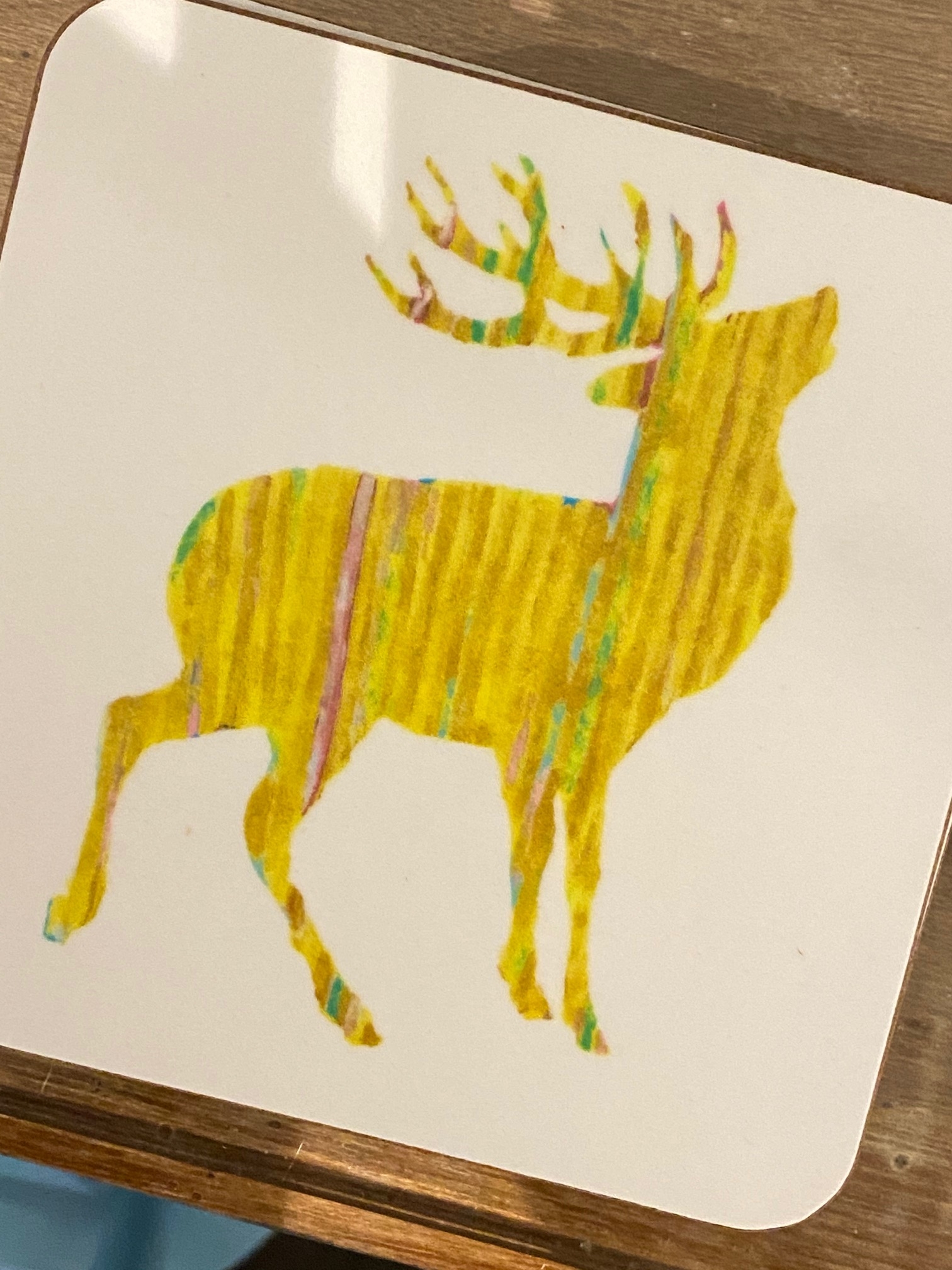 SECONDS - COASTER Yellow Stag Design SP23