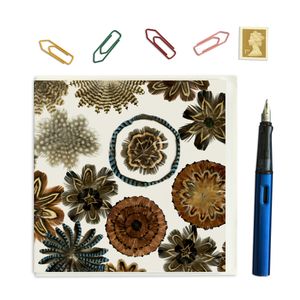 PACK OF THREE - CARD SQUARE - Feather Square no. 4 with a Copper Ball