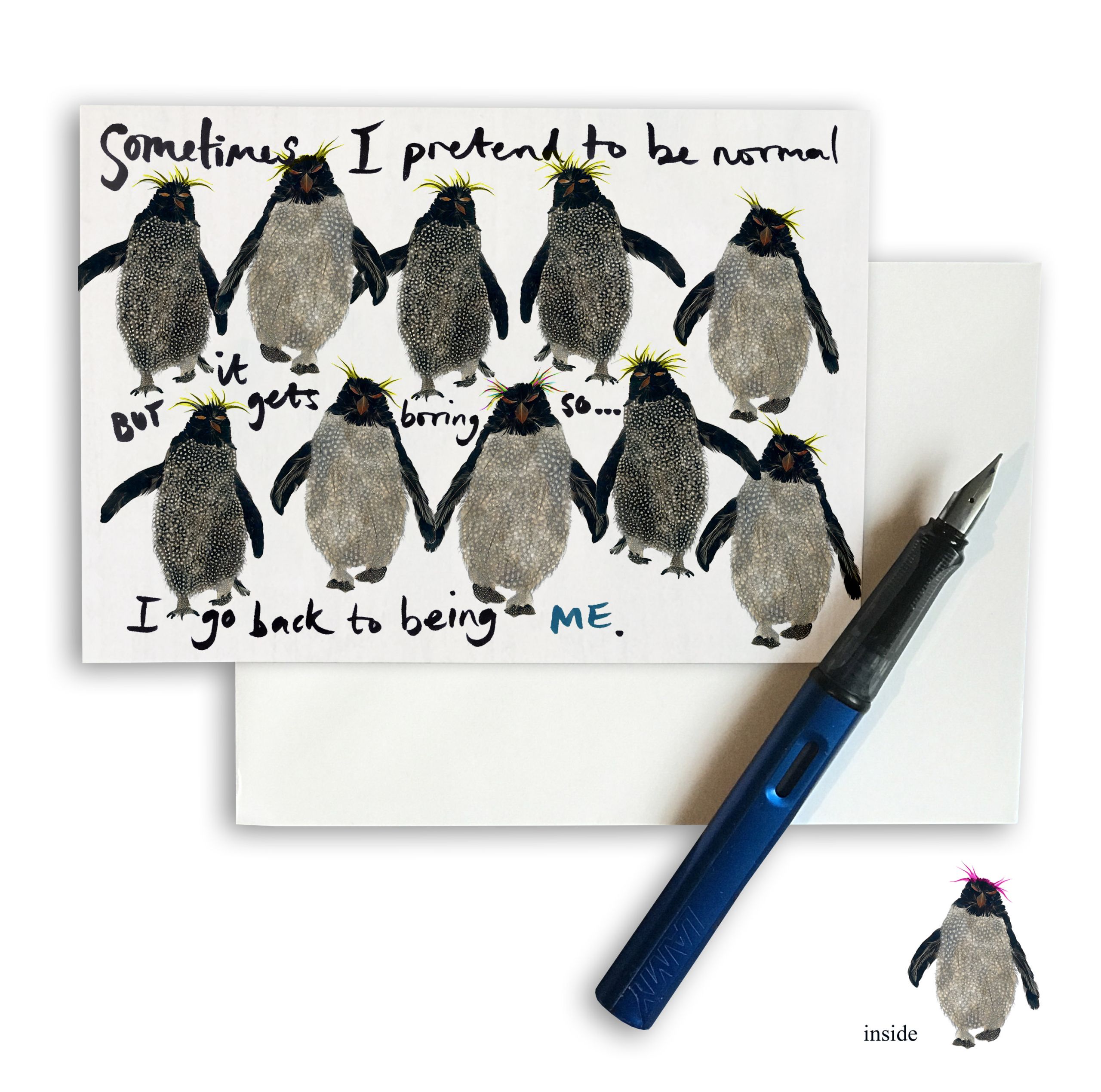 CARD 7x5 - Rockhopper Card with 'Sometimes I pretend to be normal but...'