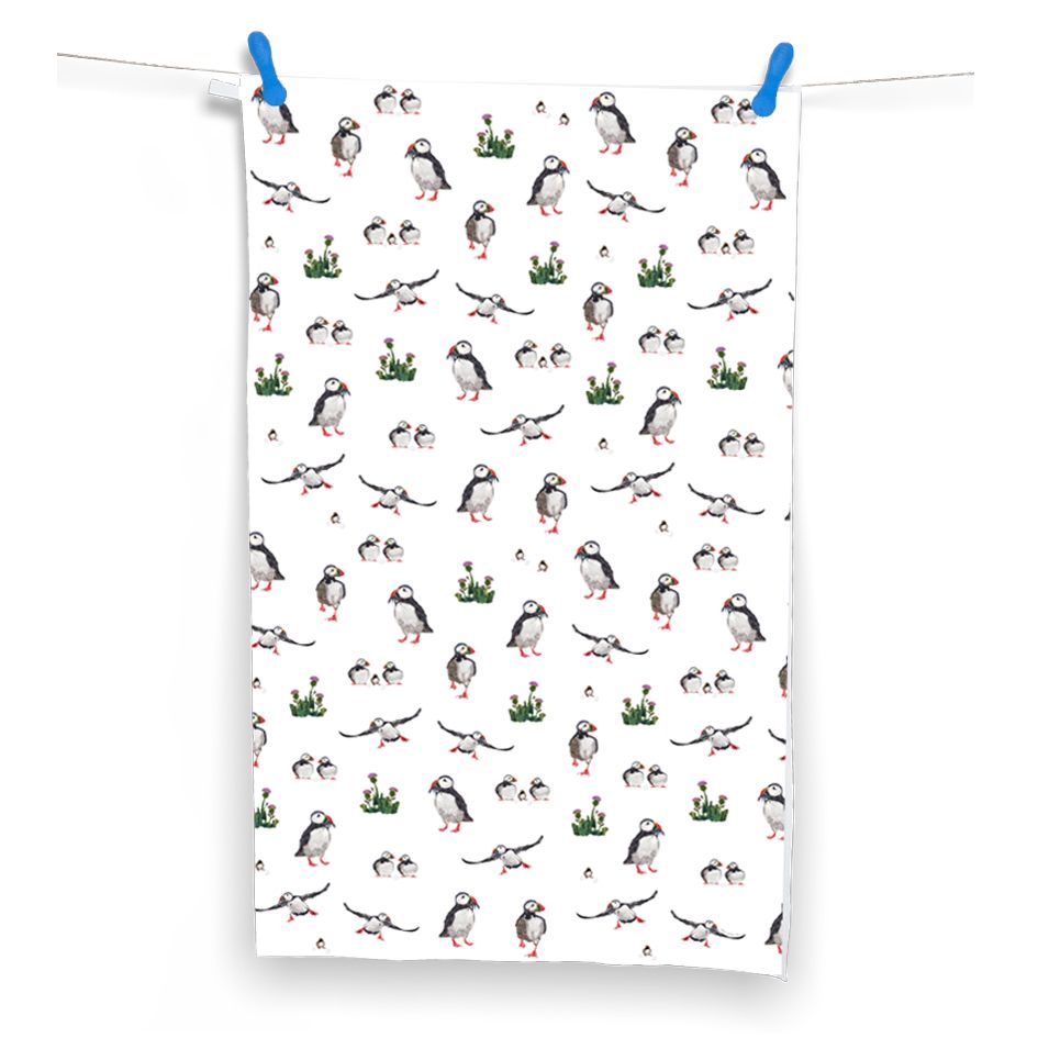 Tea towels puffin repeat