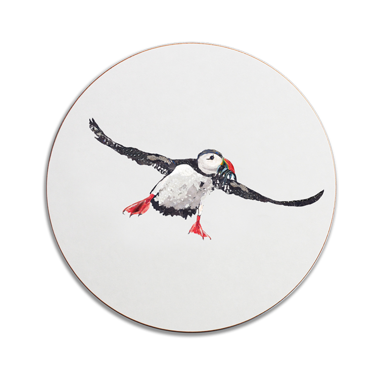 COASTER - Round Flying Puffin Design