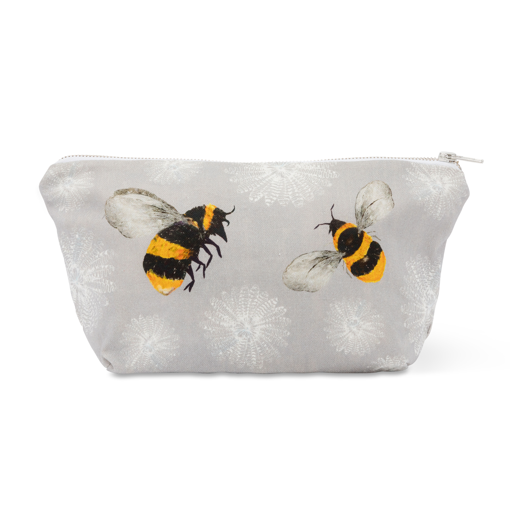 *SECONDS AS WRONG (MAUVE) COLOUR* Washbag 2 - Bees and white feather flowers design - printed nylon inside to surprise you & make you smile!