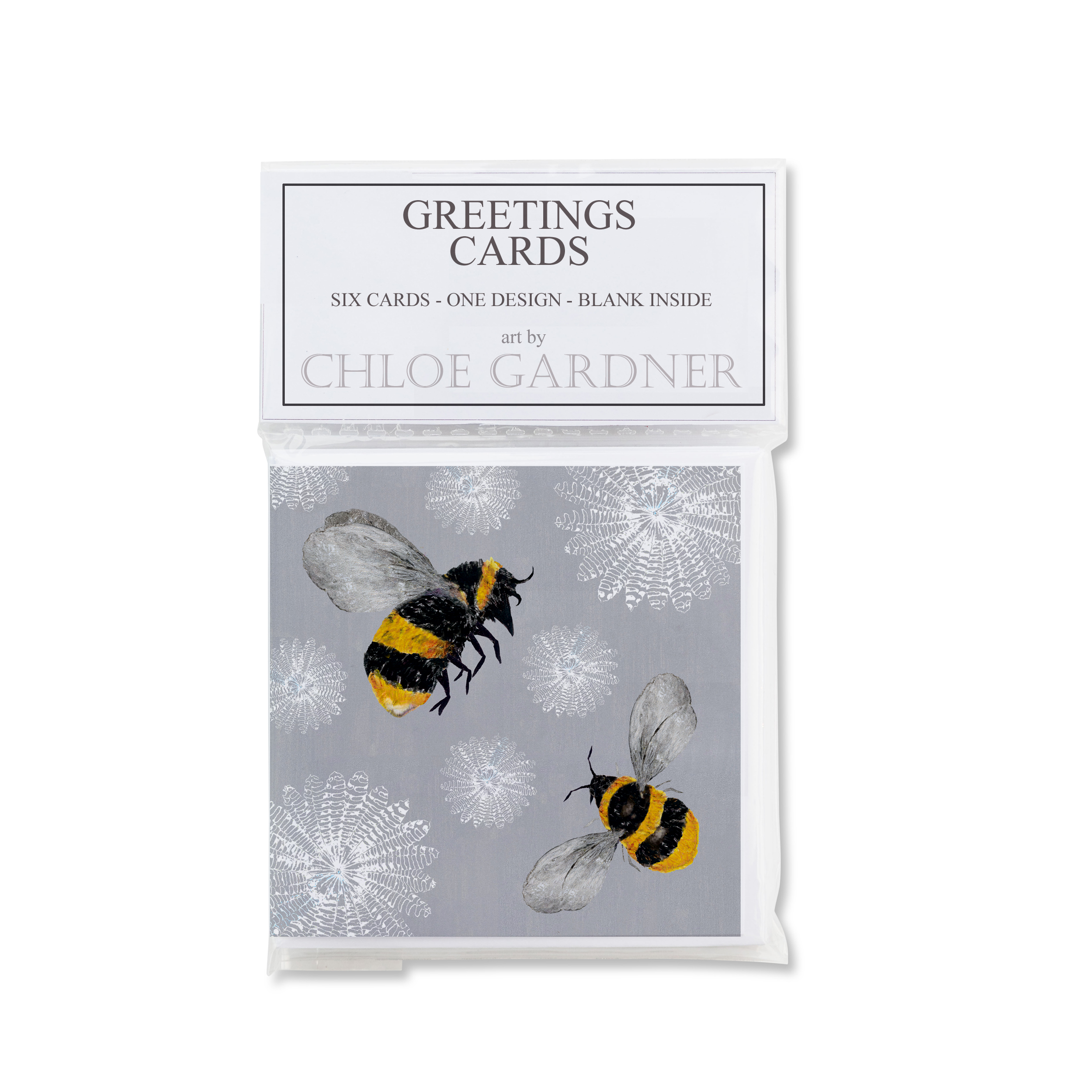 MINI SQUARE CARD PACK - Bees and White Feather Rounds