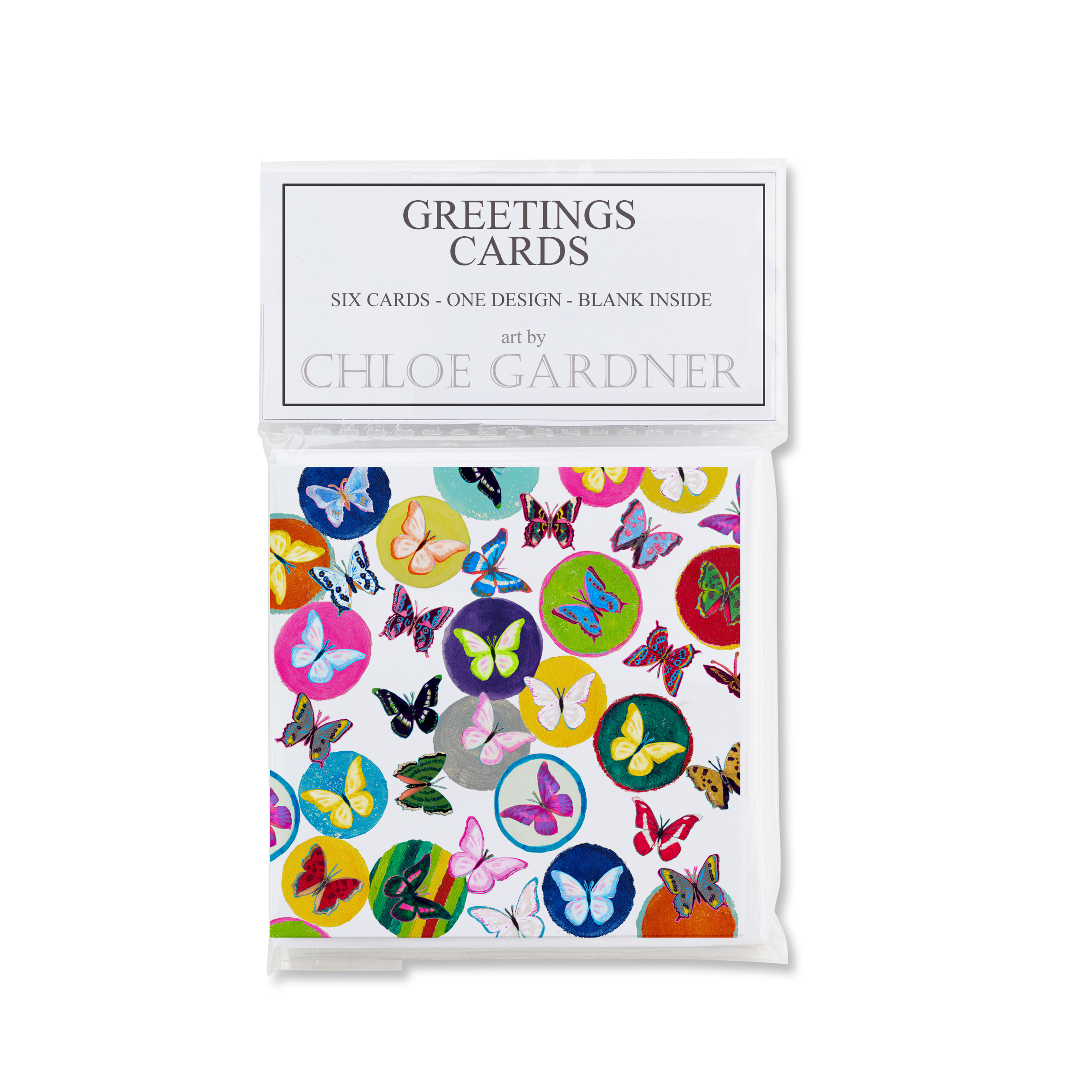 MINI SQUARE CARD PACK - Balls + Butterflies design