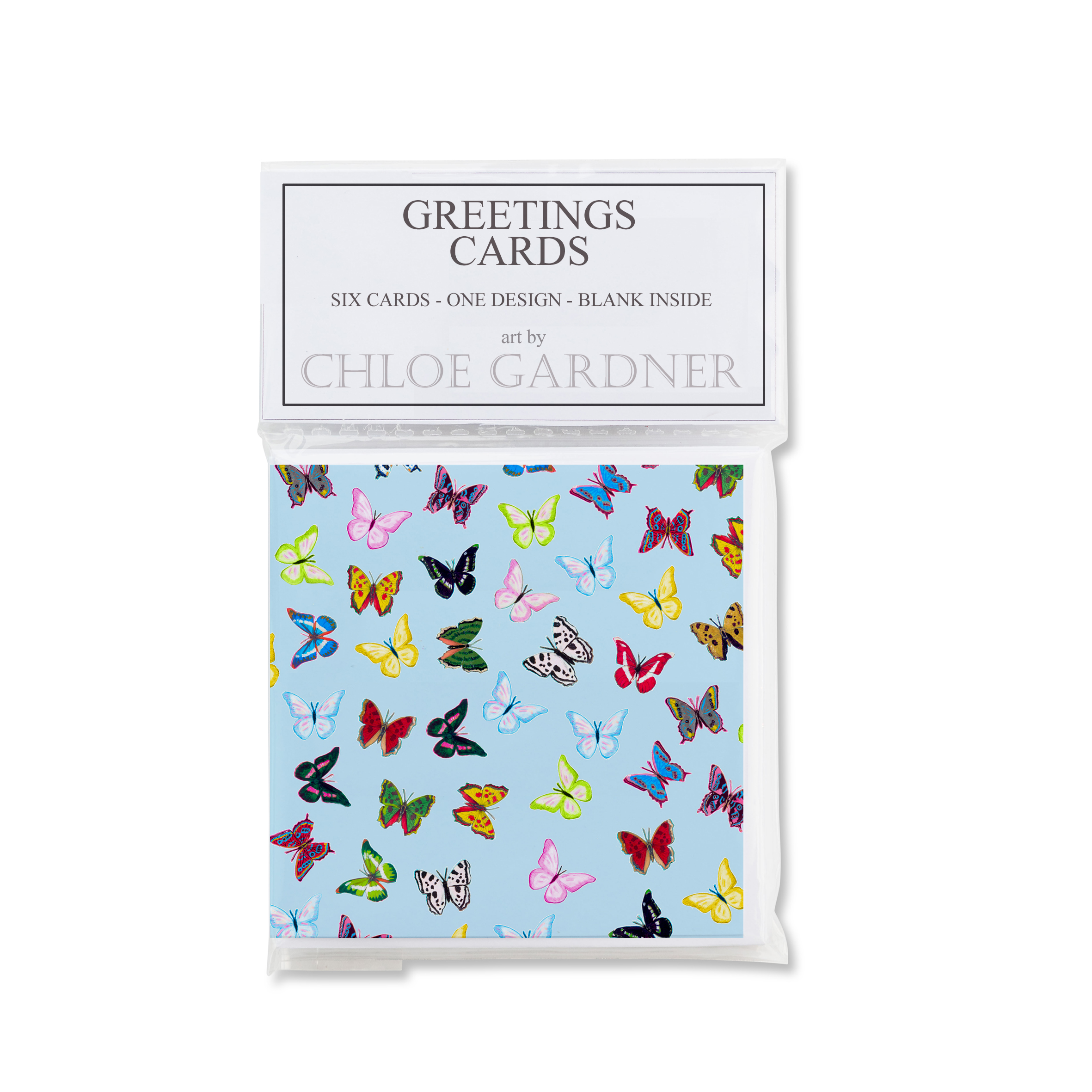 SQUARE CARD PACK - Butterflies design