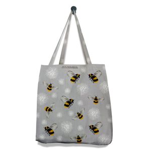 *SALE* Large Bag - Bees and white feather flowers
