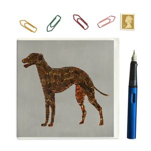 PACK OF THREE - CARD SQUARE - Feather Dog on Grey