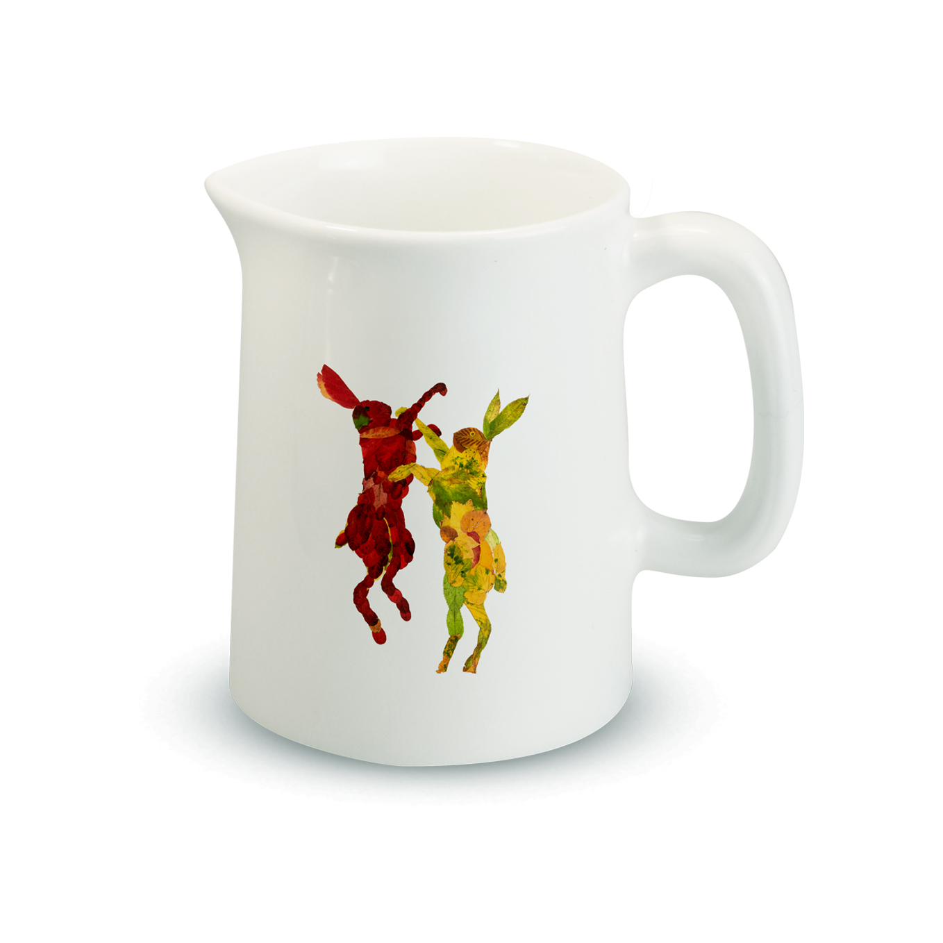 Jug 1/4 Pint Mini Jug - Autumn Leaf Boxing Hares