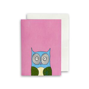 PACK OF THREE - CARD A6 - Owl on Light Pink