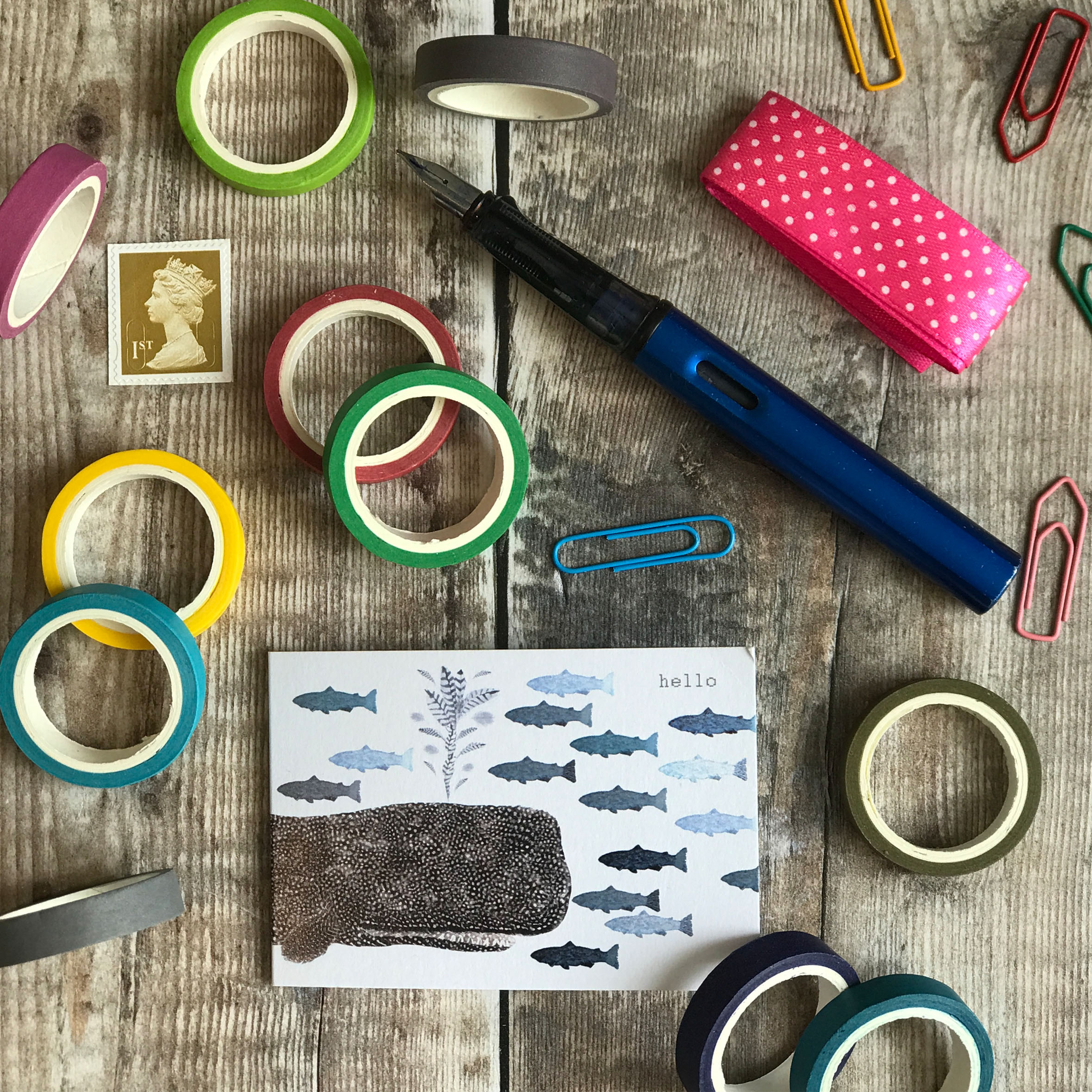 MINI MINI CARD- Whale and Fish PACK OF 5