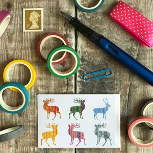 MINI MINI CARD- stags design (includes red stag) PACK OF 5