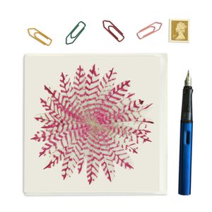 PACK OF THREE - CARD SQUARE - Pink Feather Flake