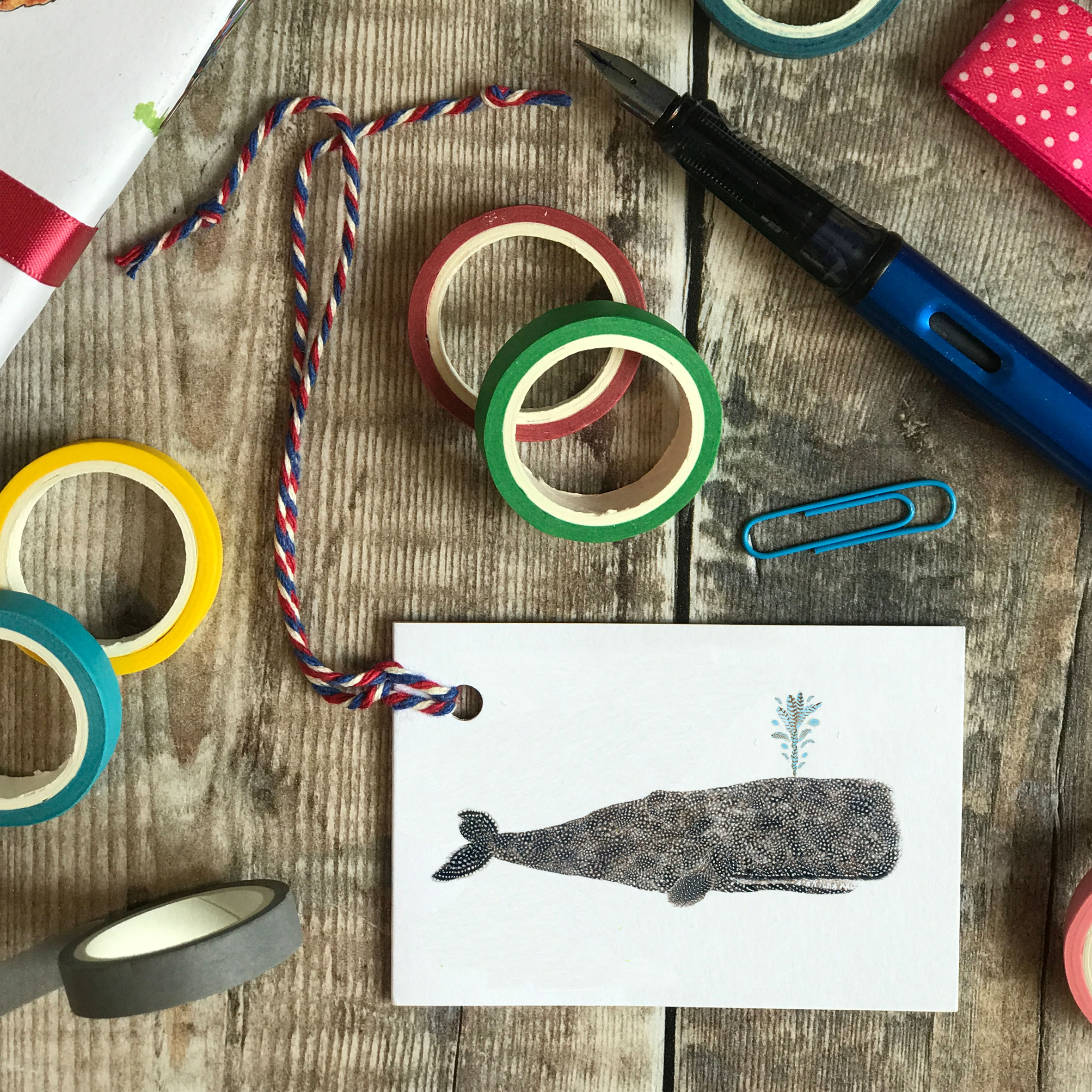 Gift tag - Whale PACK OF 5