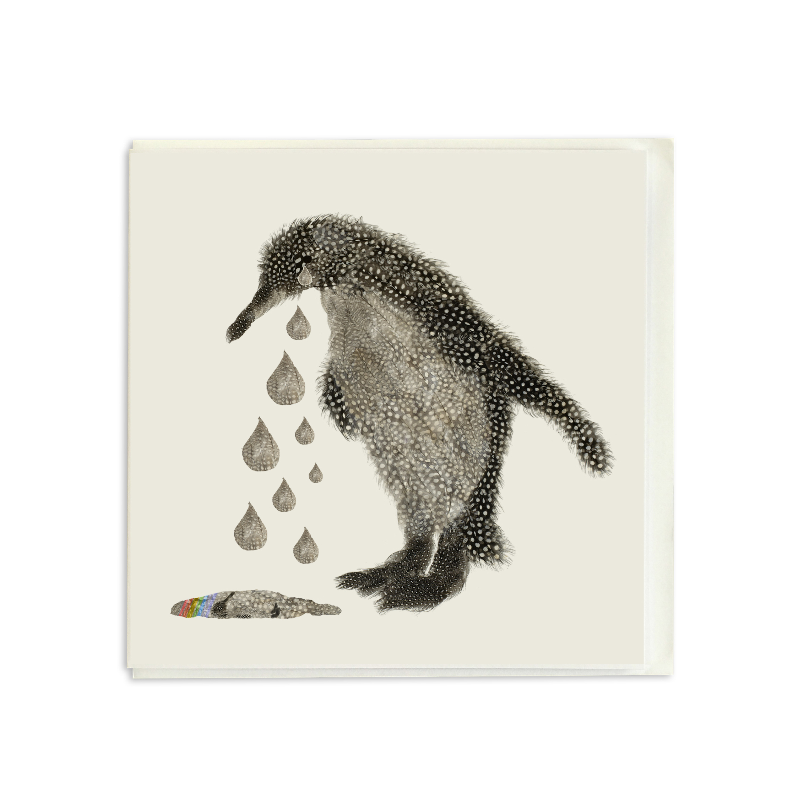 CARD SQUARE - Penguin 'missing you' or 'condolence' card