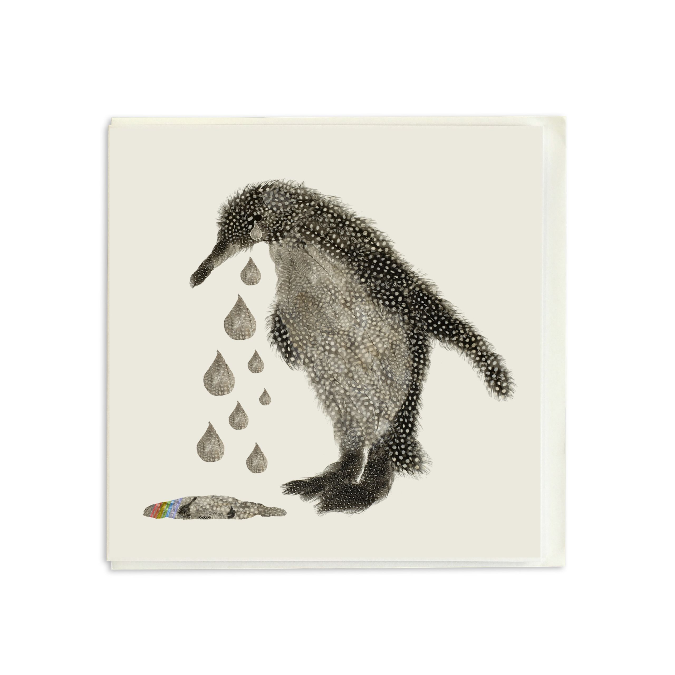 CARD SQUARE - Penguin 'missing you' or 'condolence' card