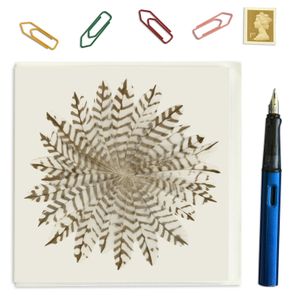 PACK OF THREE - CARD SQUARE - Natural Feather Flake