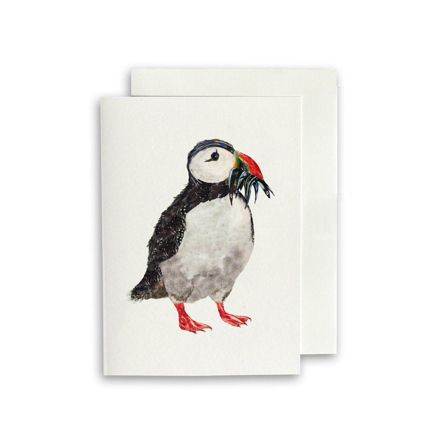 MINI MINI CARD- Puffin with Fish PACK OF 5