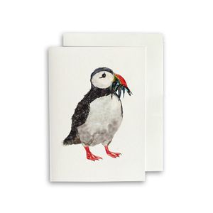 MINI MINI CARD- Puffin with Fish PACK OF 5