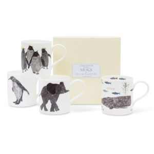 POP MUGS & COFFEE GIFT SET- FOUR Medium POP Mugs (Rockhopper, Penguin & Baby, Elephant, Whale) with coffee in a luxury gift box