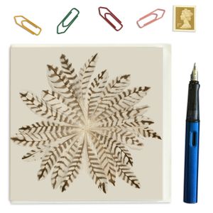 PACK OF THREE - CARD SQUARE - New Feather Flower