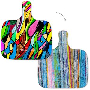 ON SALE - CHOPPING BOARD - MEDIUM- Multi Coloured Art and Stripey Back