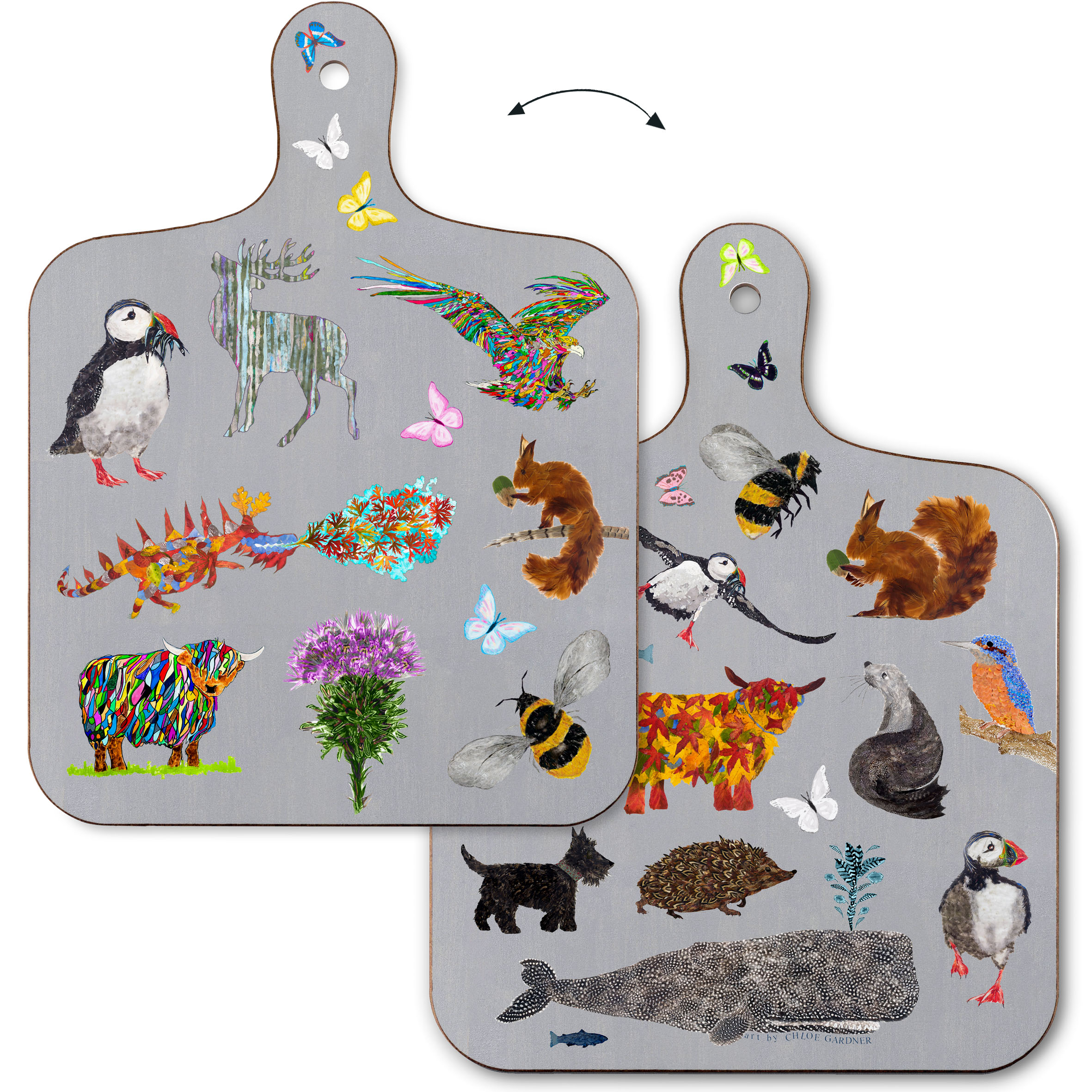 CHOPPING BOARD - SMALL- Medley of Animals