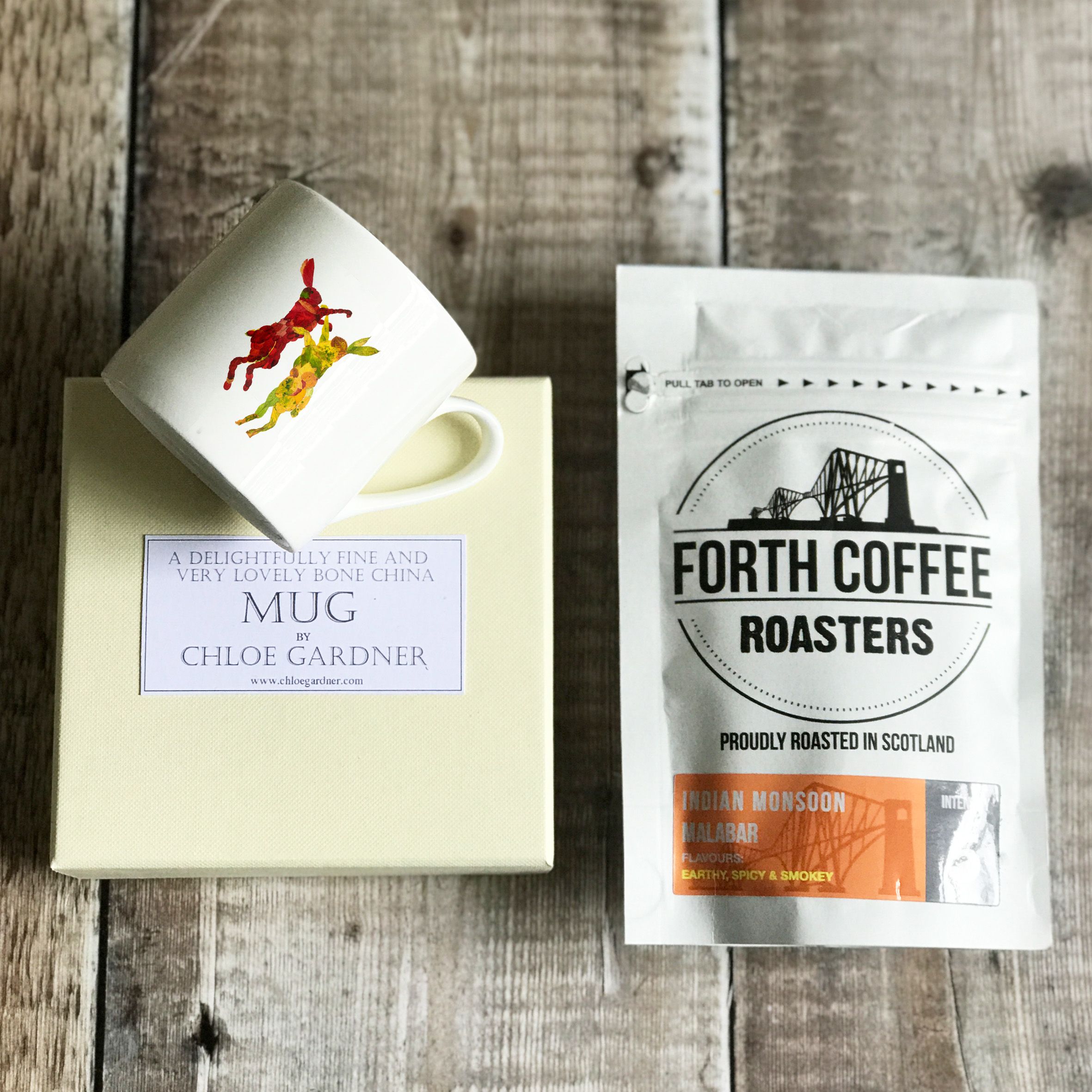 1Mb coffee gift set 1 espresso boxing leaf hares