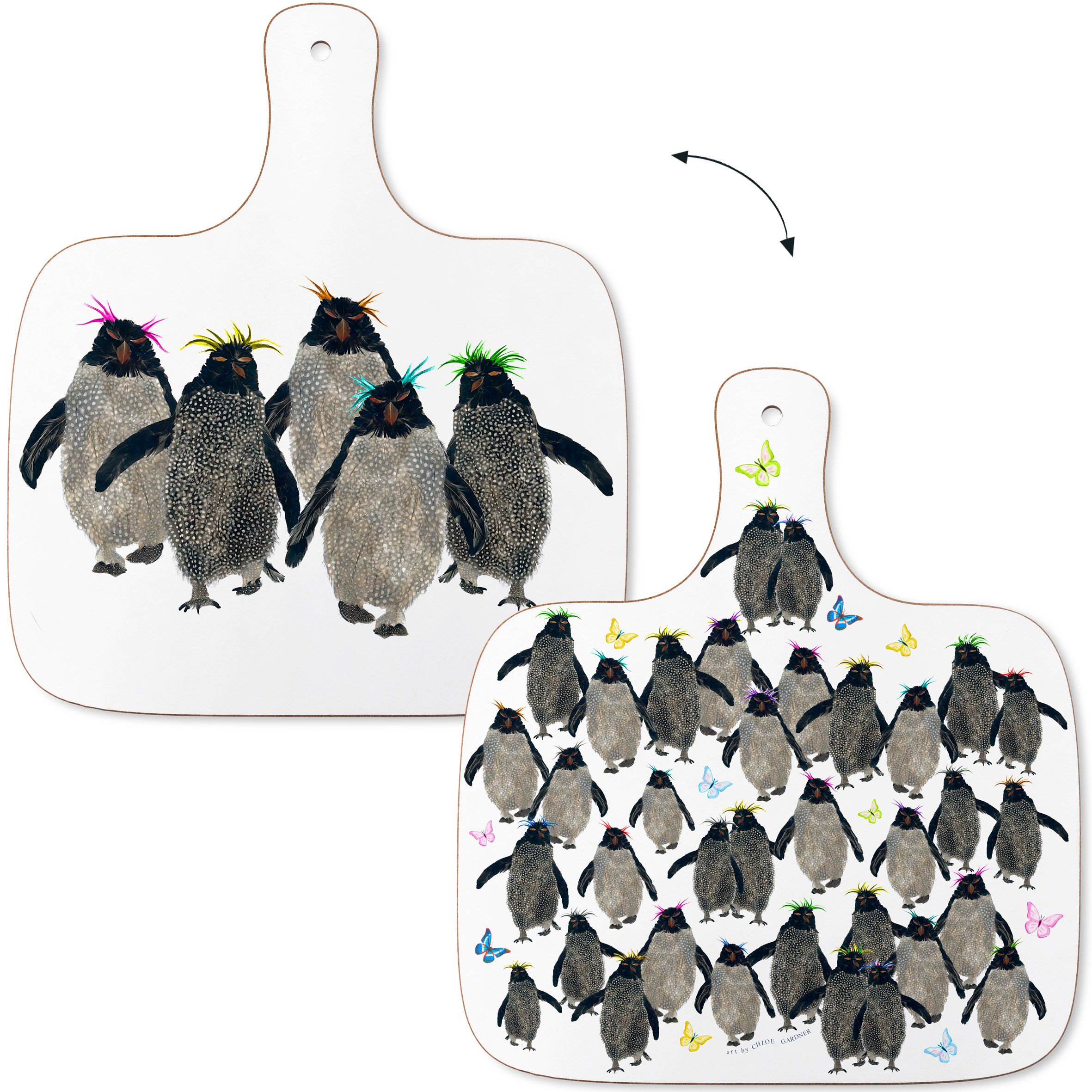 CHOPPING BOARD - MEDIUM - Rockhopper Penguins