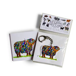 Key Ring BRIGHT HIGHLAND COW