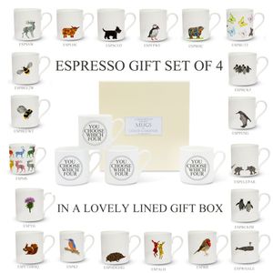 FOUR Espresso Mugs Gift Set - Choose your own (no coffee)