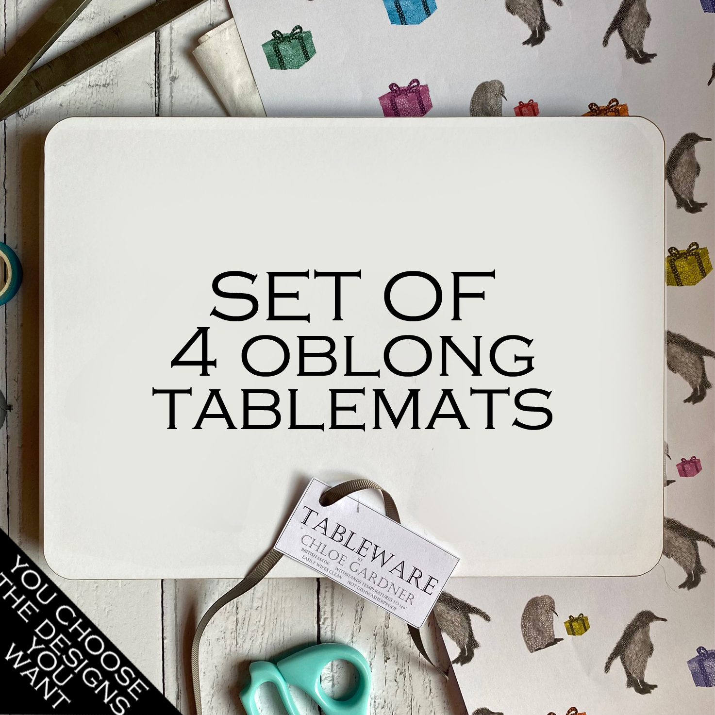 OBLONG TABLEMATS - Set of 4 - Your choice of designs