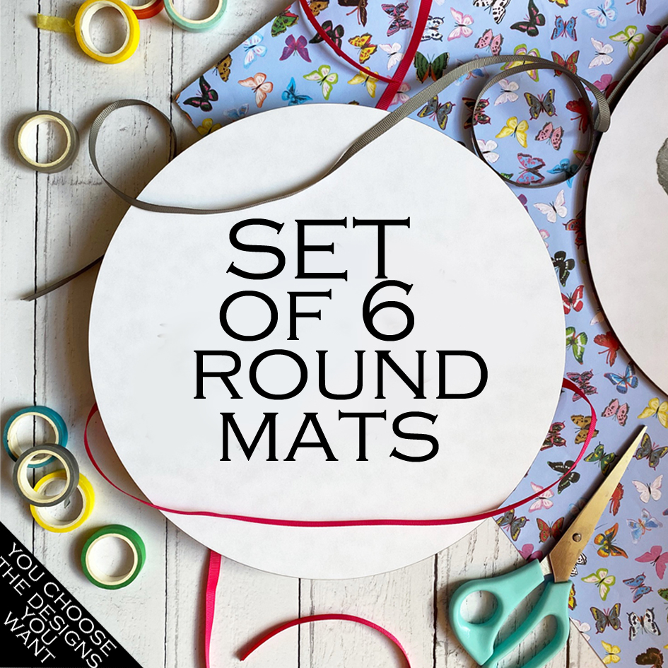 ROUND TABLEMATS - Set of 6 -  Your choice of designs