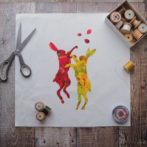 LINEN CUSHION /BAG PANEL- sew your own - AUTUMN LEAF HARE (SP23)